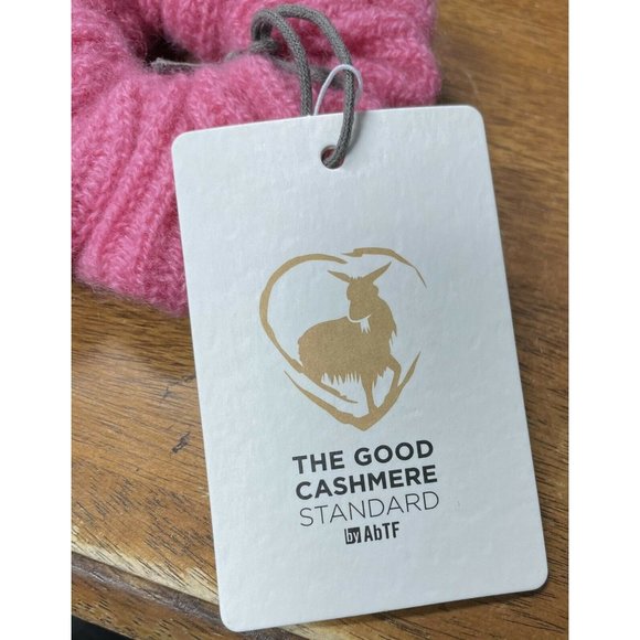 j. crew Cashmere hair scrunchie flamingo pink one size gift holiday new with tag - Picture 2 of 3